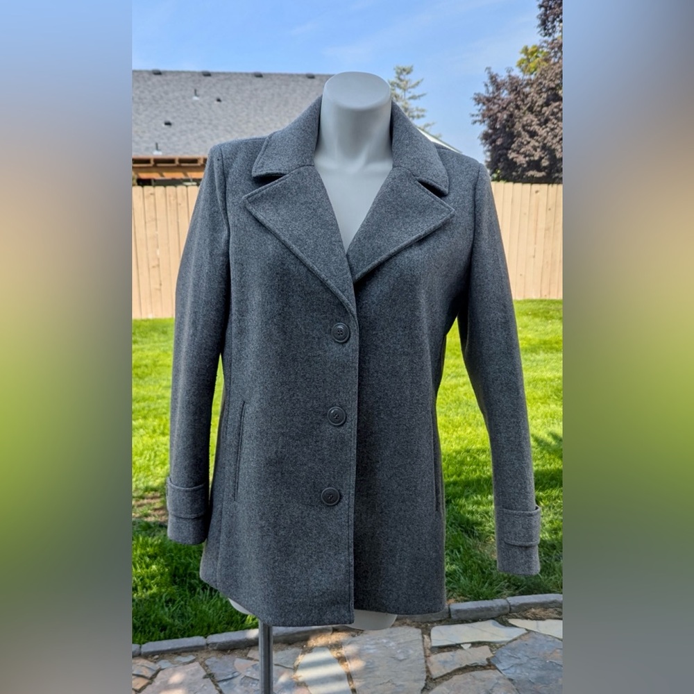 Andrew Marc Women's Charcoal Pea Coat